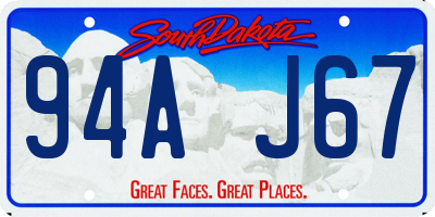 SD license plate 94AJ67