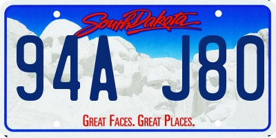 SD license plate 94AJ80