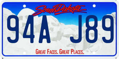 SD license plate 94AJ89