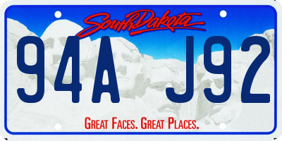 SD license plate 94AJ92