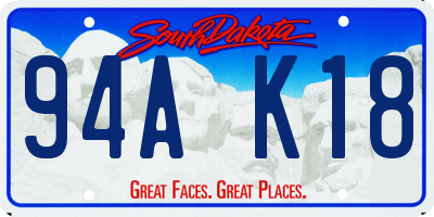 SD license plate 94AK18