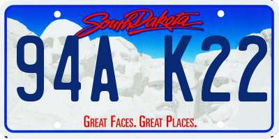 SD license plate 94AK22