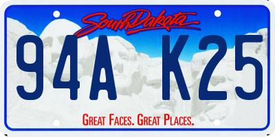 SD license plate 94AK25