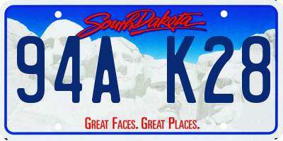 SD license plate 94AK28