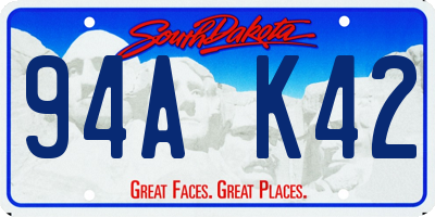 SD license plate 94AK42