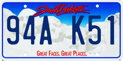 SD license plate 94AK51