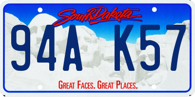 SD license plate 94AK57