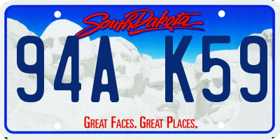 SD license plate 94AK59
