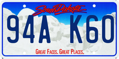 SD license plate 94AK60