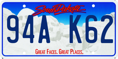 SD license plate 94AK62
