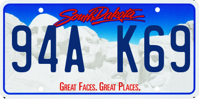 SD license plate 94AK69