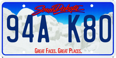 SD license plate 94AK80