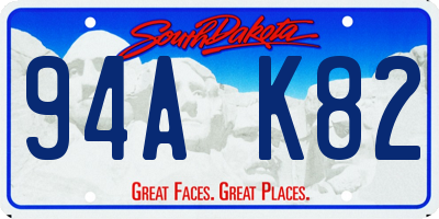 SD license plate 94AK82