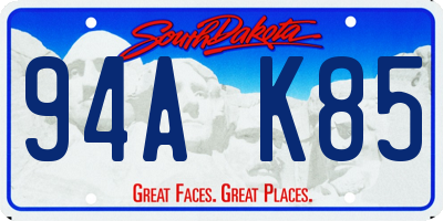 SD license plate 94AK85