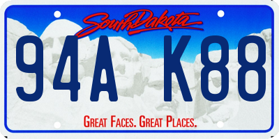 SD license plate 94AK88