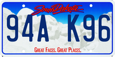SD license plate 94AK96