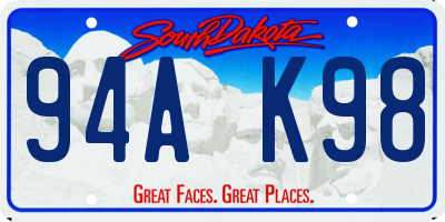 SD license plate 94AK98