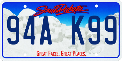 SD license plate 94AK99