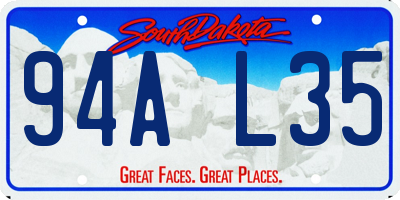 SD license plate 94AL35