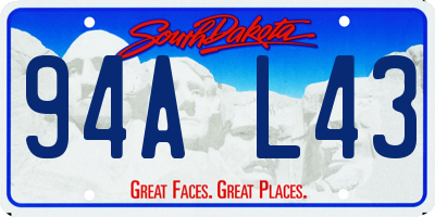 SD license plate 94AL43
