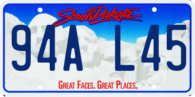 SD license plate 94AL45