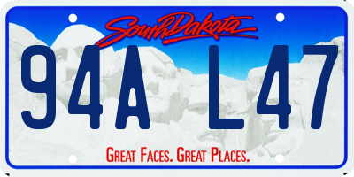 SD license plate 94AL47