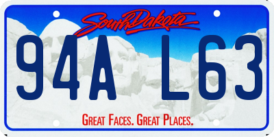 SD license plate 94AL63