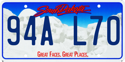 SD license plate 94AL70