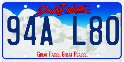 SD license plate 94AL80