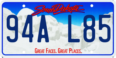 SD license plate 94AL85