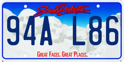 SD license plate 94AL86