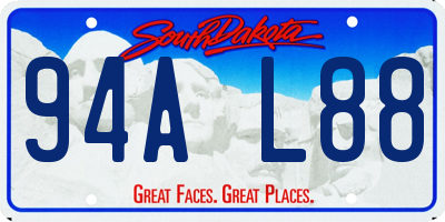 SD license plate 94AL88