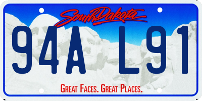 SD license plate 94AL91