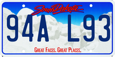 SD license plate 94AL93