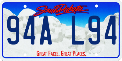 SD license plate 94AL94