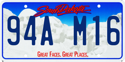 SD license plate 94AM16