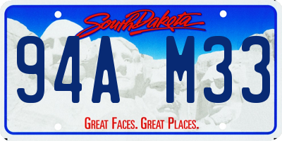 SD license plate 94AM33