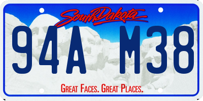 SD license plate 94AM38