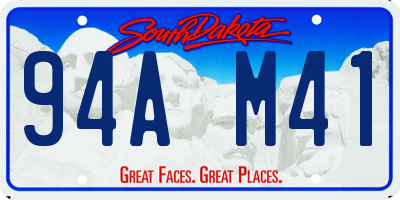 SD license plate 94AM41