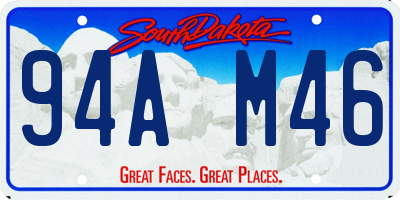 SD license plate 94AM46