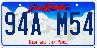 SD license plate 94AM54