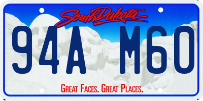 SD license plate 94AM60