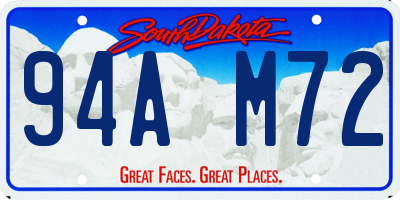 SD license plate 94AM72