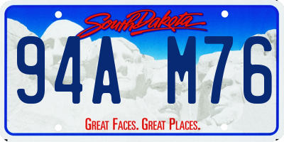 SD license plate 94AM76