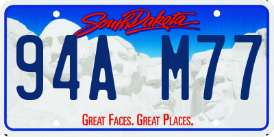 SD license plate 94AM77