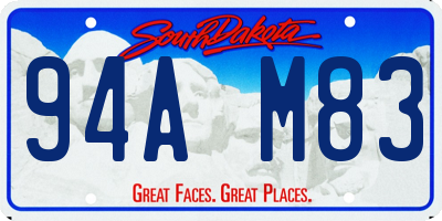 SD license plate 94AM83