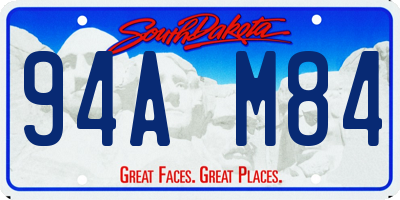 SD license plate 94AM84