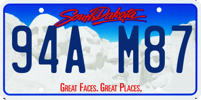 SD license plate 94AM87