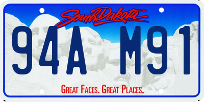SD license plate 94AM91