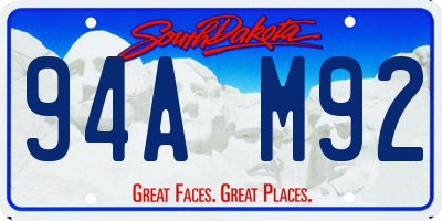 SD license plate 94AM92